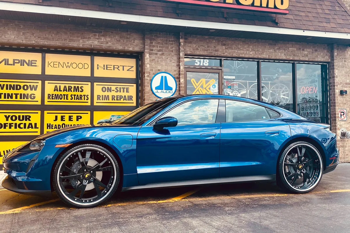 Porsche Taycan on Forgiato S221 wheels